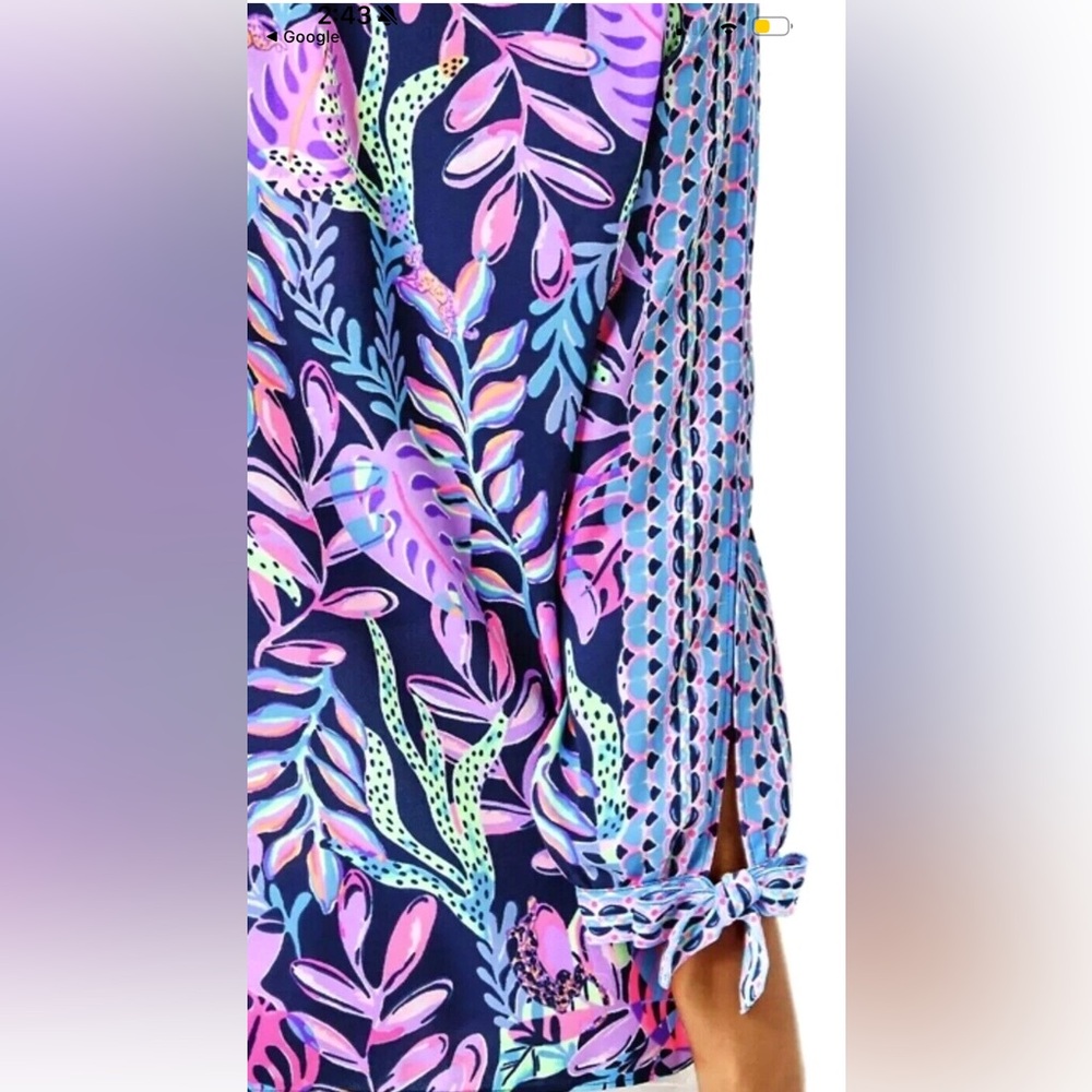 Lilly Pulitzer Pamala Top in Oyster Bay Navy You’ve Been Spotted Size L EUC - Picture 11 of 11